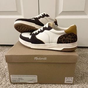 Madewell court sneaker brown leopard print size 6.5 BARELY WORN!